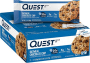 Quest Nutrition Oatmeal Chocolate Chip Protein Bars, 20g Protein, 1g Sugar, 5g Net Carb, Gluten Free, Keto Friendly, 12 Count