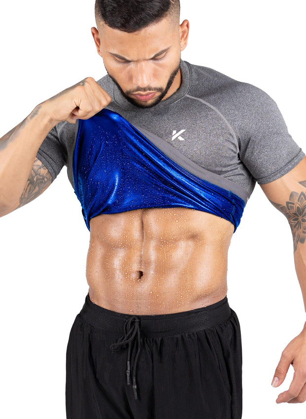 Kewlioo Sauna Shirt for Men - Heat Trapping Sweat Vest, Sauna Suit For Men, Compression Workout Sweat Suit for Gym, Workouts
