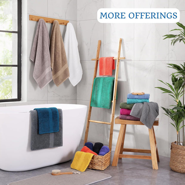 LANE LINEN 100% Cotton Bath Towels Pack of 4 (28"x54") - Ring Spun Mercerized Cotton Bathroom Towel Set - Quick Dry, Soft & Absorbent Large Bath Towels - Holds Well After Multiple Washes - Emerald