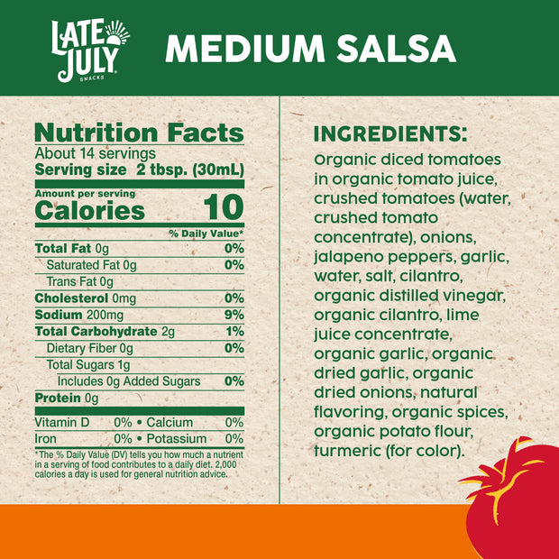 Late July Snacks Mild Salsa, 15.5 oz Jar