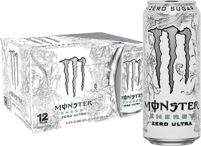 Monster Energy Zero Ultra, Sugar Free Energy Drink, 16 Ounce (Pack of 12)