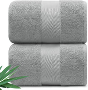 Ultra Soft & Plush Viscose from Bamboo Bath Sheets - 700 GSM Pack of 2 - Extra Large 70x35 in - Super Absorbent & Quick Drying (Pewter Grey)