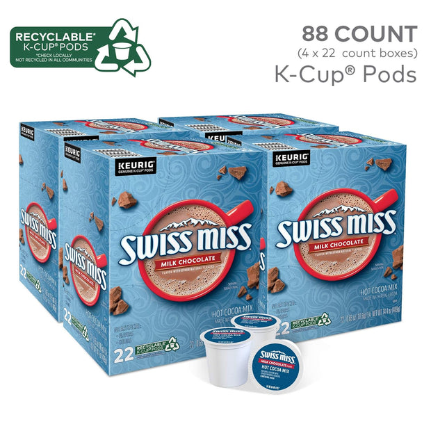 Swiss Miss Milk Chocolate Hot Cocoa, Single-Serve Keurig K-Cup Pods, Hot Chocolate, 44 Count