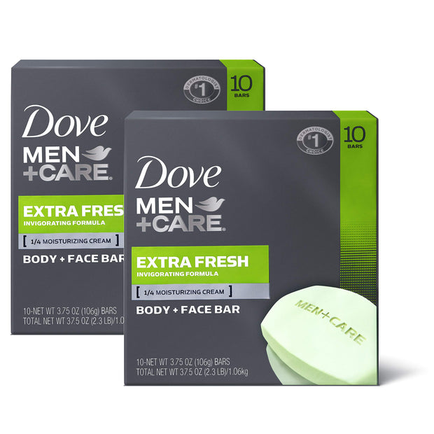 Dove Men+Care Men's Bar Soap More Moisturizing Than Bar Soap Deep Clean Soap Bar that Effectively Washes Away Bacteria, Nourishes Your Skin 3.75 oz 10 Bars
