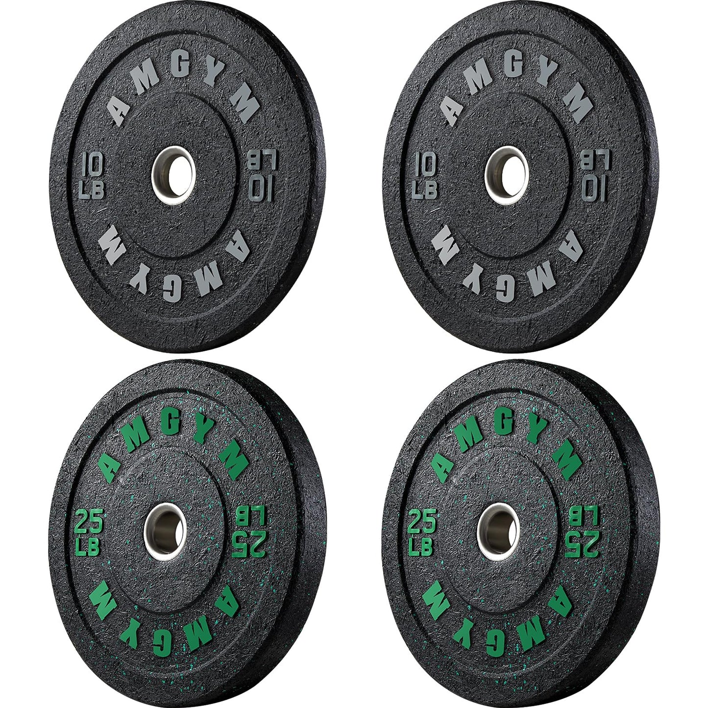 2 Inch Bumper Plates，10-500lbs，Barbell Rubber Olympic Weight Plates Set for Home Gym, Strength Training & Weight Lifting, Multiple Options Colors