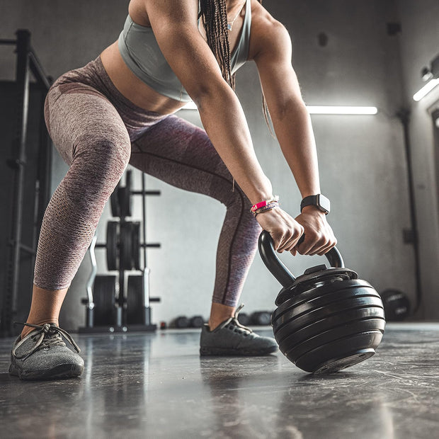 Tru Grit Fitness - Adjustable Kettlebell Weight Set - 20LB - Home Gym or Office Strength Training Equipment