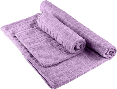 Wakeman Yoga Mat Towel and Gym Towel Set - 2-Piece Non Slip Set for Hot Yoga, Pilates, and Gym - 72” x 24” Sweat Absorbent and Quick Drying Blanket with Corner Pockets for Mats (Violet)