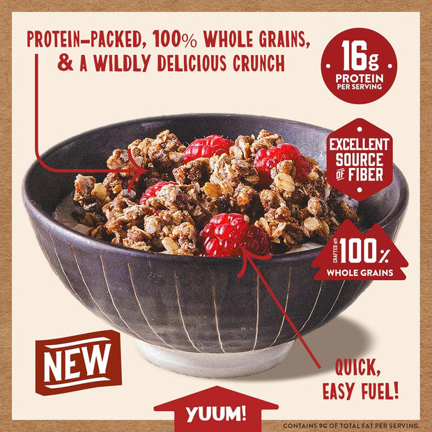 Kodiak Cakes Granola Pouch, Chocolate, High Protein, 100% Whole Grains (Pack of 5 pouches)