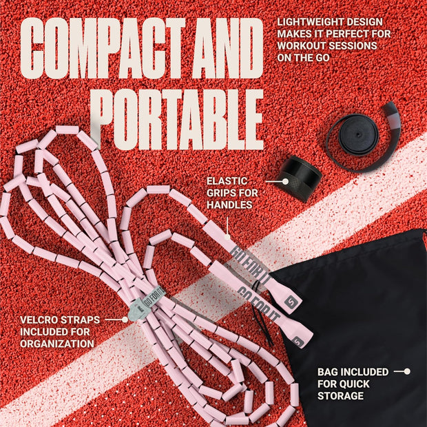 Sportbit Elite Beaded Jump Rope - Adjustable Speed Rope for Fitness, CrossFit, Boxing - Tangle-Free, Lightweight