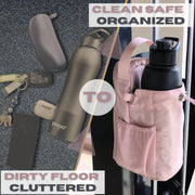 Magnetic Gym Bag for Men Women with magnetic water bottle holder, Gym crossbody bag with strap, gym sling bag with phone pockets, key holder magnetic phone holder, gym essentials, Pink