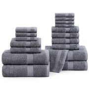 Lane Linen 100% Cotton Luxury Bath Towel Set - 18 Pieces - Ring Spun, Ultra Soft, Quick Dry & Extra Absorbent - 4 Bath, 8 Washcloths, 6 Bathroom Hand Towels - Machine Wash in Cold Water - Living Coral