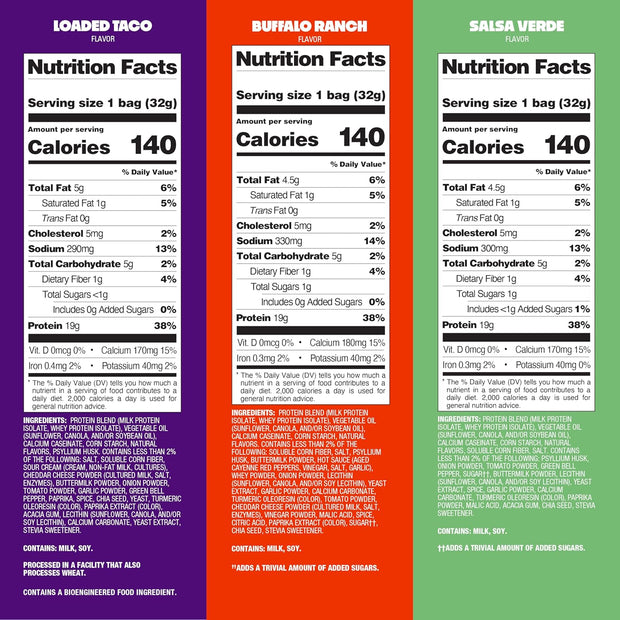 Quest Nutrition Game Day Tortilla Style Protein Chips Variety Pack, Buffalo Ranch x4, Salsa Verde x4, Loaded Taco x4, 12 Count