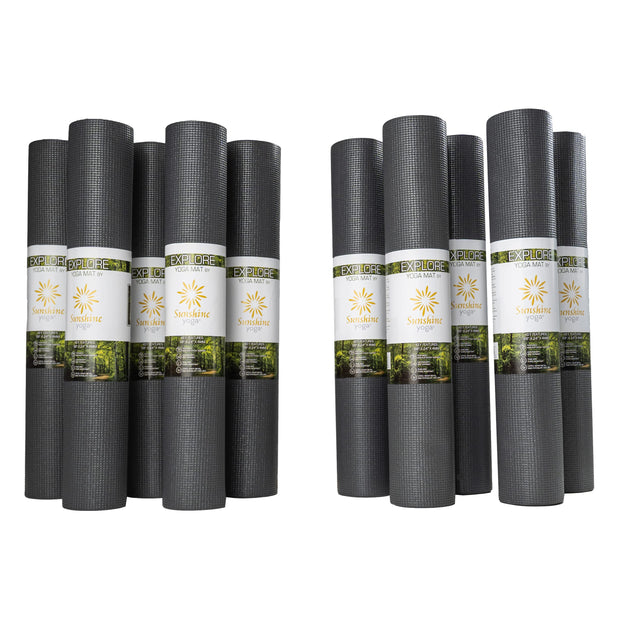 Sunshine Yoga 10-Pack Explore Yoga Mat, 68" x 24" Exercise Mat, 4mm Thick Non Slip Workout Mat, Anti-Tear Gym Mat, Bulk Yoga Mats for Home Workout or Studio