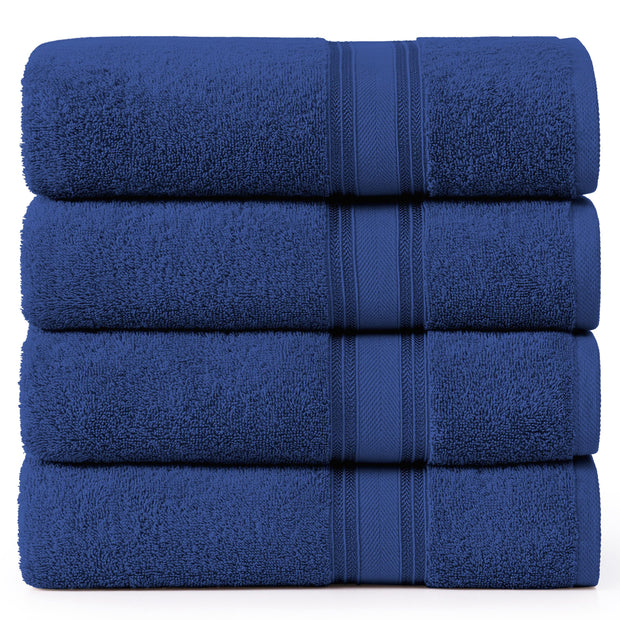 LANE LINEN 100% Cotton Zero Twist, Bath Towels (28"x54") - 4 Pieces - Large Towels for Bathroom - Quick Drying, Soft & Absorbent Large Shower Towel Set - Used in Gym, Hotel, Spa, Home - Living Coral