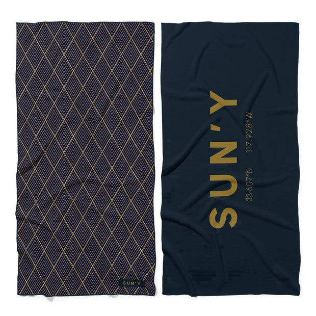 SUN'Y Waffle Microfiber Beach Towel – Sand Free, Quick Dry, Ultra Absorbent, Lightweight & Compact Travel Towel with Carry Bag - Large (63” x 31.5”), Boho