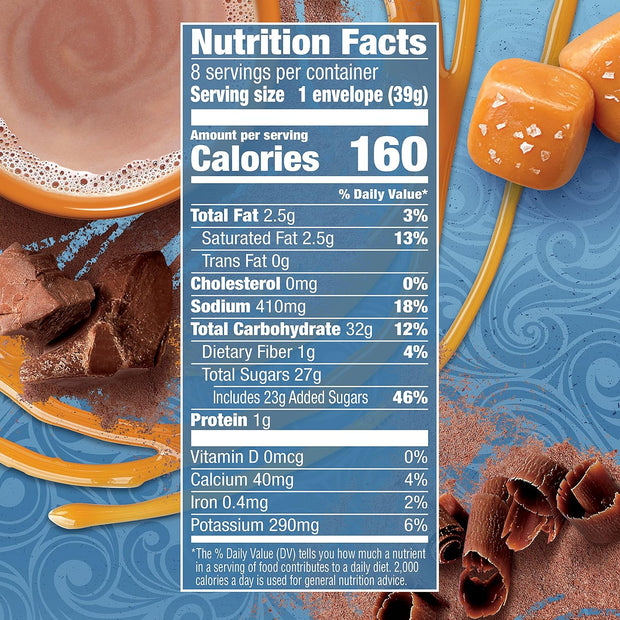 Swiss Miss Salted Caramel Flavored Hot Cocoa Mix, 1.38 oz pack of 8