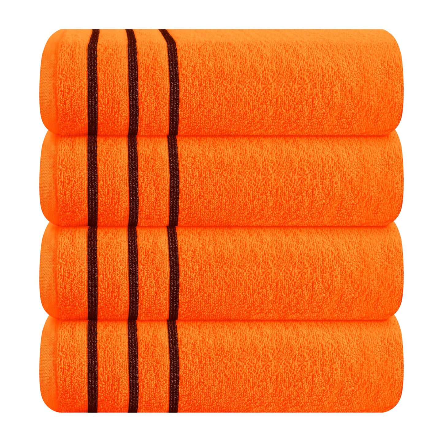 MyOwn Cotton 2 Pack Oversized Bath Towel Set 28x55 inches, Large Bath Towels, Ultra Absorbant Compact Quickdry & Lightweight Towel, Ideal for Gym Travel Camp Pool - Coral Orange, 71617