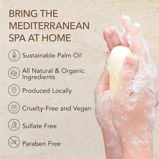 O NATURALS 100% Natural Bar Soap - Gift Set for Women - Organic Ingredients & Essential Oils - Spa Gifts for Women & Men, Body Wash Soap Bar - 6PC Natural Collection