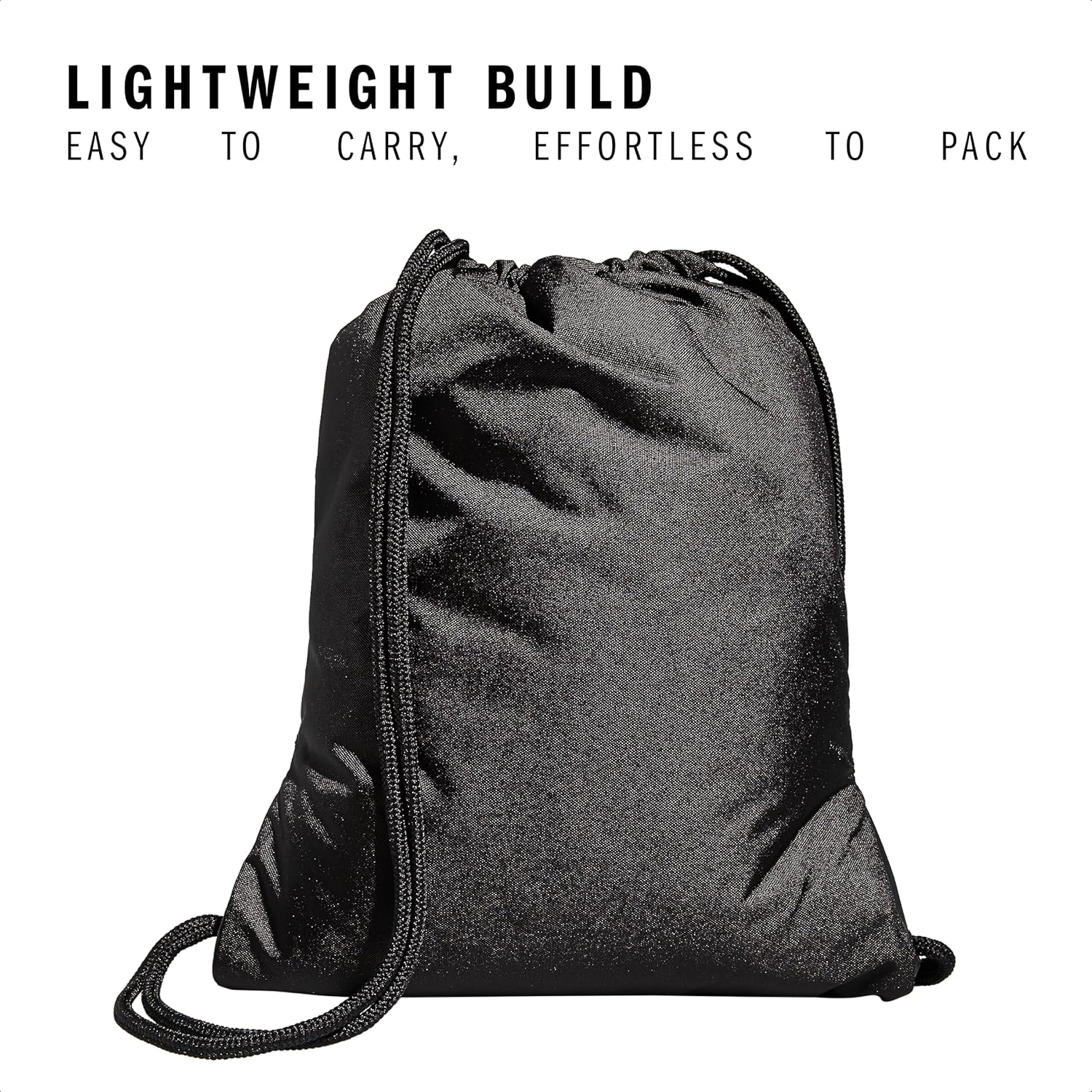adidas Alliance Sackpack, Drawstring Backpack, Lightweight Small Gym Bag for Women and Men, Black, One Size