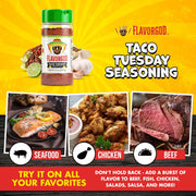 Taco Tuesday Seasoning Mix by Flavor God - Premium All Natural & Healthy Spice Blend for Grilling Chicken, Beef, Seafood, Vegetables, Salad, Ravioli, Pizza, & Pasta - Kosher, Gluten-Free, Dairy-Free, Vegan, Keto Friendly