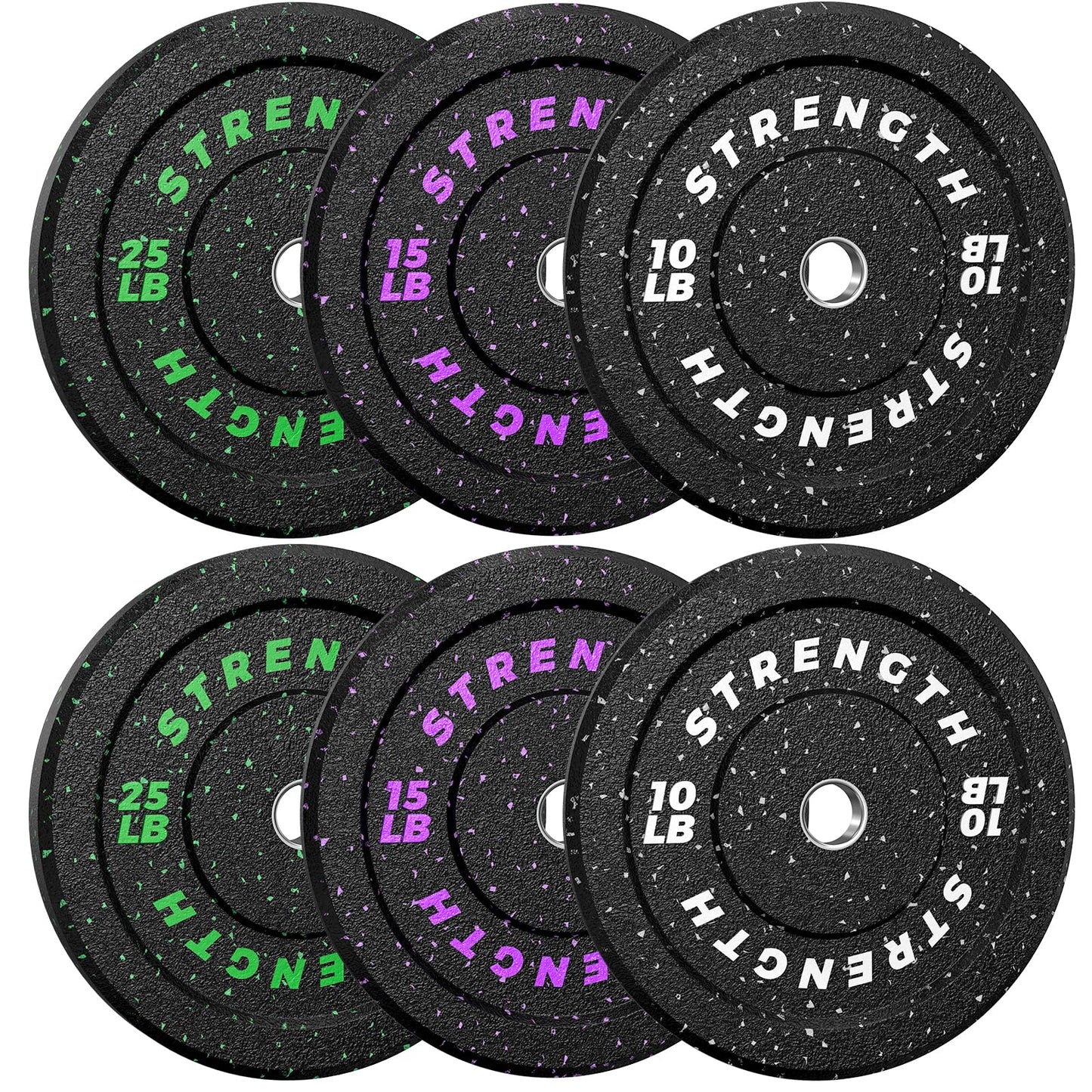 2-Inch Bumper Plates, Barbell Rubber Olympic Weight Plates Set for Home Gym Strength Training, 20-260lbs, Multiple Options
