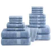 Lane Linen 100% Cotton Luxury Bath Towel Set - 18 Pieces - Ring Spun, Ultra Soft, Quick Dry & Extra Absorbent - 4 Bath, 8 Washcloths, 6 Bathroom Hand Towels - Machine Wash in Cold Water - Living Coral
