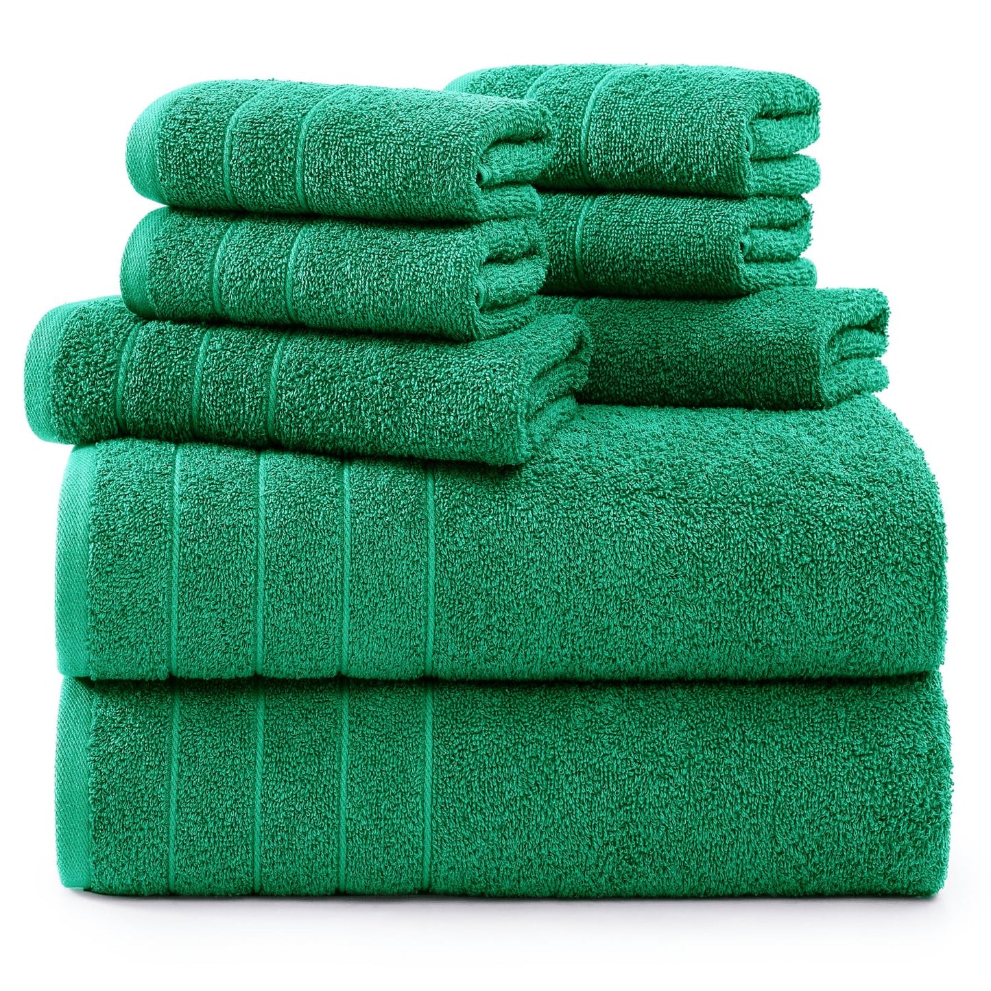 Casa Platino 100% Cotton Luxury Bathroom Towel Set - 8 Pc - Ring Spun, Quick Dry, Soft & Highly Absorbent - 2 Bath, 4 Washcloths, 2 Hand Towels - Remains Plush After Multiple Washes - Cerulean Blue
