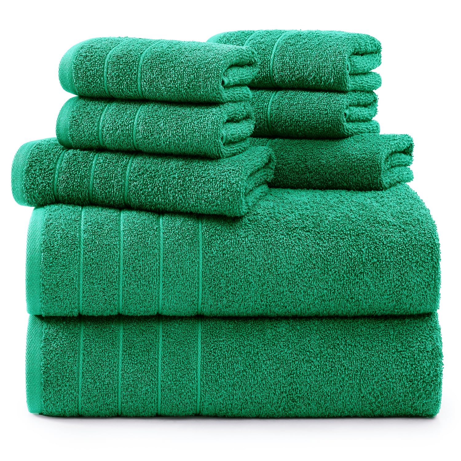 Casa Platino 100% Cotton Luxury Bathroom Towel Set - 8 Pc - Ring Spun, Quick Dry, Soft & Highly Absorbent - 2 Bath, 4 Washcloths, 2 Hand Towels - Remains Plush After Multiple Washes - Cerulean Blue