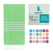 WETCAT Turkish Beach Towel Oversized (38"x71") 100% Turkish Cotton, Made in Turkey - Sand Free, Extra Large, Ultra Soft, Quick Drying, Compact & Lightweight for Travel - Blue