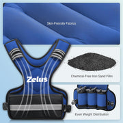 ZELUS Weighted Vest for Men and Women | 4-10lb/11-20lb/20-32lb Vest with 6 Ironsand Weights for Home Workouts | Adjustable Body Weight Vest Exercise Set for Cardio and Strength Training