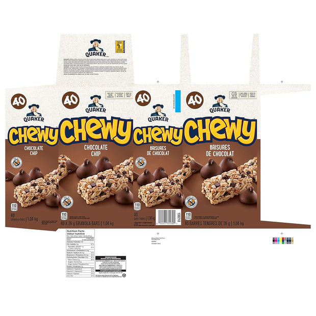 Quaker Chewy Chocolate Chip Granola Bars, Peanut Free 40-Count {Imported from Canada}