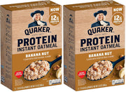 Quaker, Protein Instant Oatmeal, Banana Nut, 12.9 Oz, 6 Count (Pack of 2)