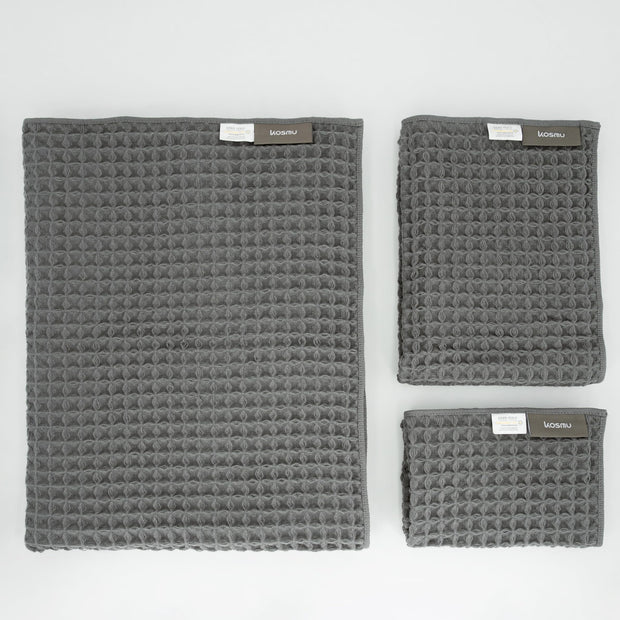 Luxury Japanese Cotton Waffle Bath Towel | Plush, Absorbent, and Quick Dry (Coral Orange, Hand Towel, 32" x 16")