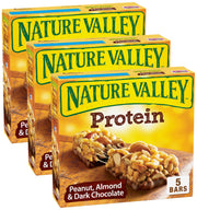 Nature Valley Breakfast Bars, Protein Granola Bars, Peanut Butter Dark Chocolate, Chewy, Gluten-Free, Individually Wrapped, On-the-Go, No Artificial Flavors or High Fructose Corn Syrup, 15-Count Box