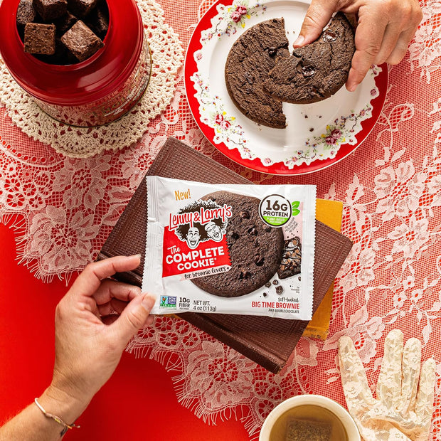 Lenny & Larry's The Complete Cookie, Big Time Brownie, Soft Baked, 8g Plant Protein, Vegan, Non-GMO, 2 Ounce Cookie (Pack of 12)