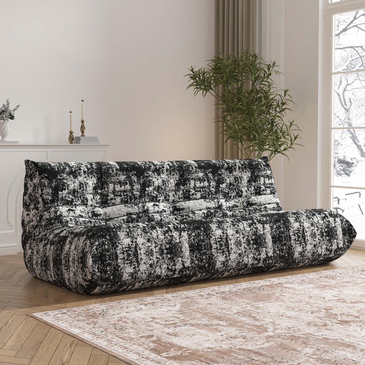 Bean Bag Chair, Memory Foam Bean Bag Sofa Large Bean Bag Chair for Adults, Bean Bag Chairs for Teens with High Density Comfortable Foam, Bean Bag for Living Room, Bedroom (Coffee)