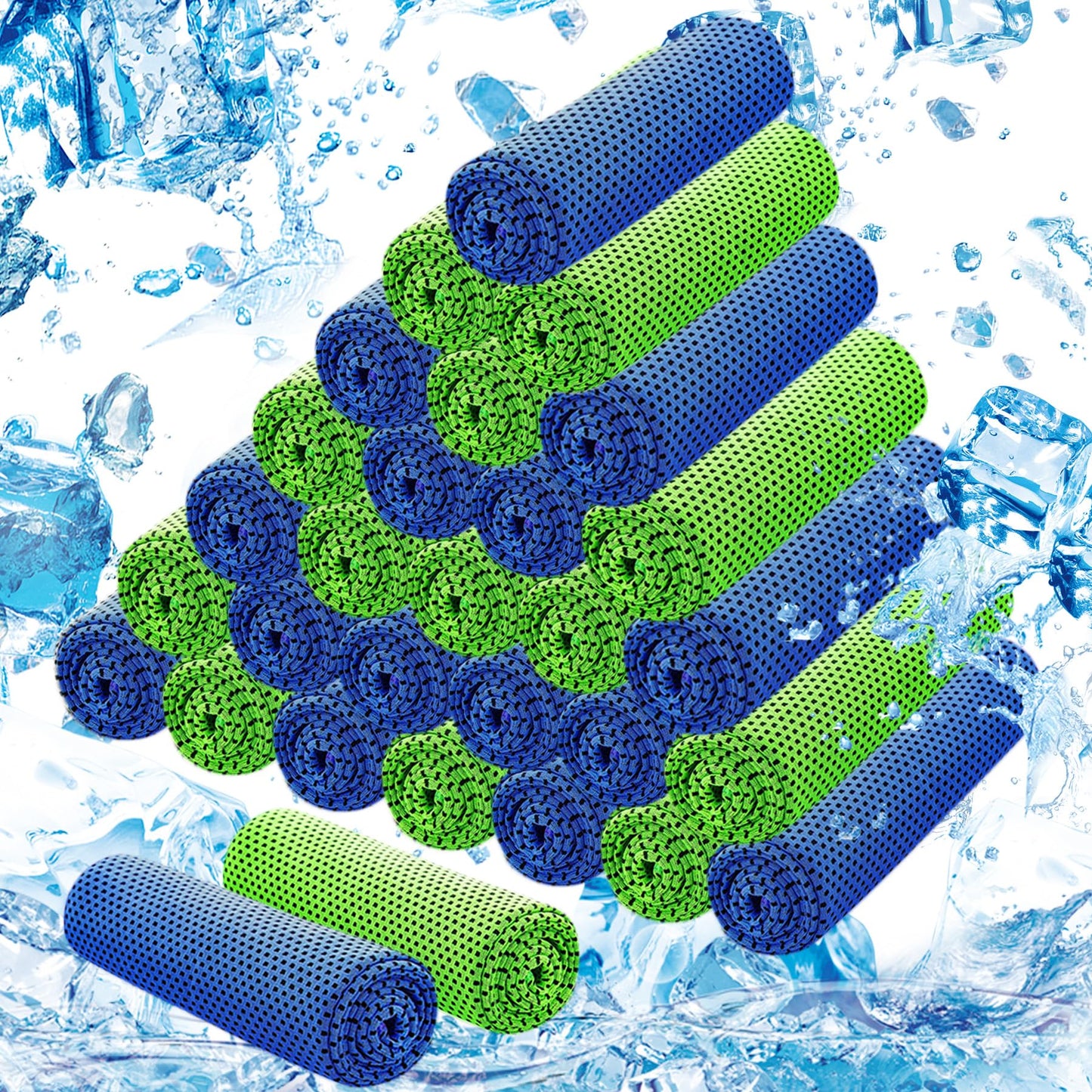30Pack Cooling Towels for Neck and Face (40"x12"), Ice Microfiber Cooling Towels Bulk for Workout Chill Sweat Towels Cooling Neck Wraps for Gym Yoga Golf Running Sport
