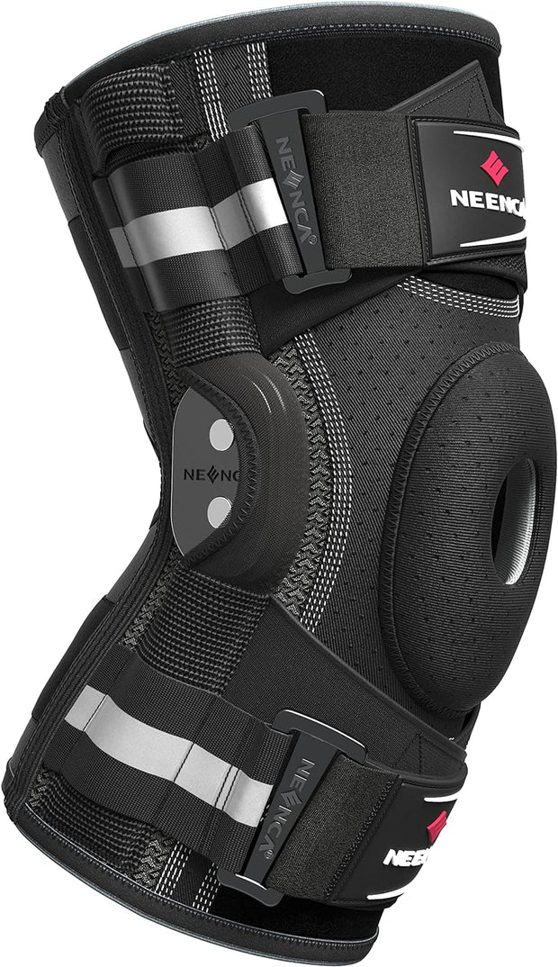 NEENCA Professional Knee Brace for Knee Pain, Hinged Knee Support with Patented X-Strap Fixing System, Medical for Pain Relief, Arthritis, Meniscus Tear, ACL, PCL, MCL, Runner, Sport -FSA/HSA Eligible