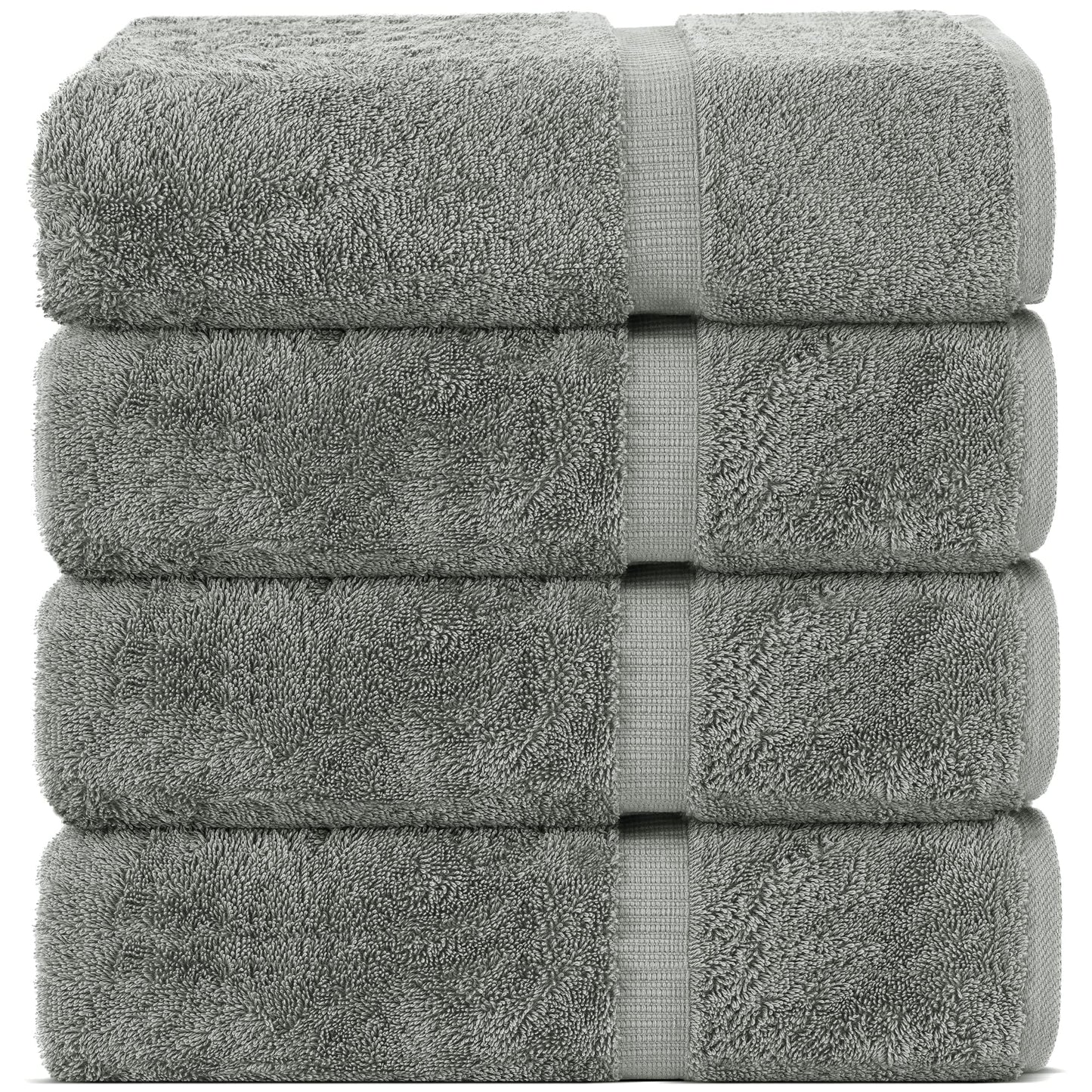 Chakir Turkish Linens | Hotel & Spa Quality 100% Cotton Premium Turkish Towels | Soft & Absorbent (4-Piece Bath Towels, Dark Gray)