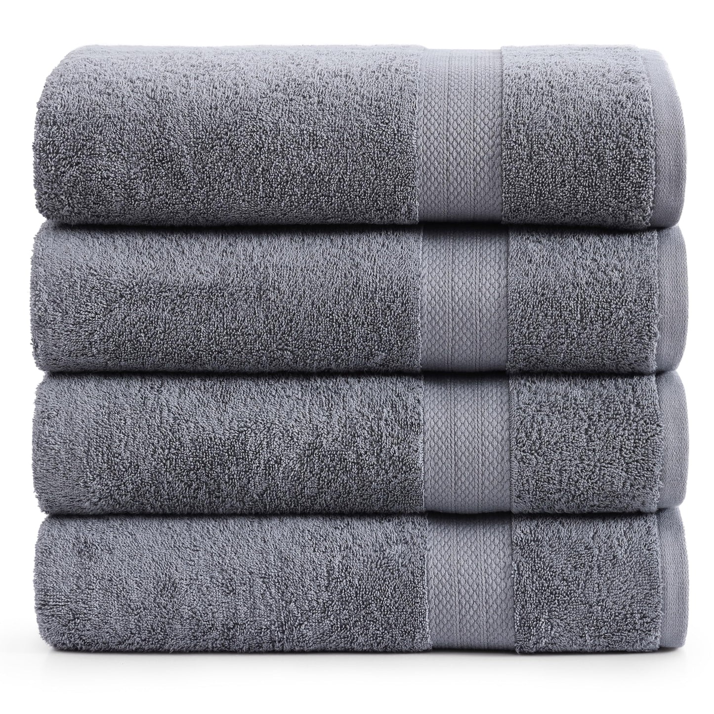 LANE LINEN 100% Cotton Bath Towels Pack of 4 (28"x54") - Ring Spun Mercerized Cotton Bathroom Towel Set - Quick Dry, Soft & Absorbent Large Bath Towels - Holds Well After Multiple Washes - Emerald