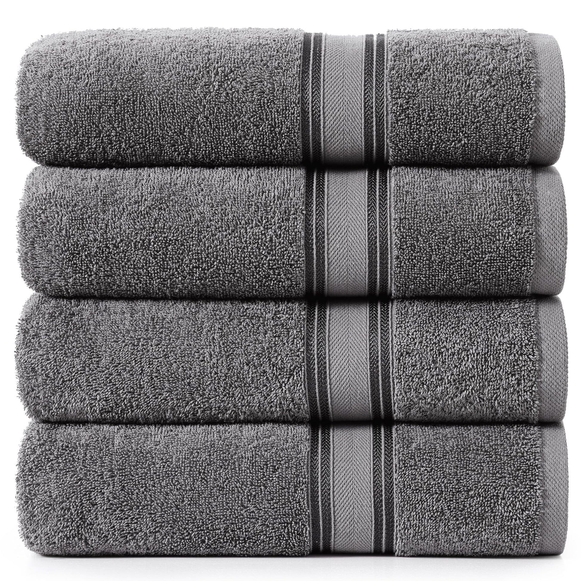 LANE LINEN 100% Cotton 4 Pack Bath Towels Set (28"x54") - Zero Twist, Large Cotton Towels for Bathroom - Quick Dry, Soft & Absorbent Bath Towel Set - Pre Shrunk, Wide Variety of Colors - Sea Port