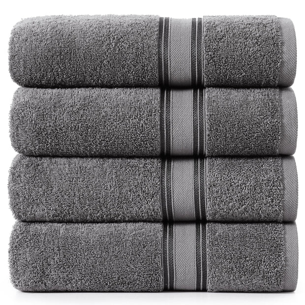 LANE LINEN 100% Cotton Zero Twist, Bath Towels (28"x54") - 4 Pieces - Large Towels for Bathroom - Quick Drying, Soft & Absorbent Large Shower Towel Set - Used in Gym, Hotel, Spa, Home - Living Coral