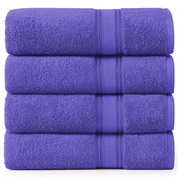 LANE LINEN 100% Cotton Zero Twist, Bath Towels (28"x54") - 4 Pieces - Large Towels for Bathroom - Quick Drying, Soft & Absorbent Large Shower Towel Set - Used in Gym, Hotel, Spa, Home - Living Coral