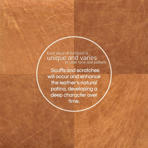 POLY & BARK Essex Sofa in Full-Grain Pure-Aniline Italian Tanned Leather in Cognac Tan