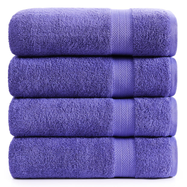 LANE LINEN 100% Cotton Bath Towels Pack of 4 (28"x54") - Ring Spun Mercerized Cotton Bathroom Towel Set - Quick Dry, Soft & Absorbent Large Bath Towels - Holds Well After Multiple Washes - Emerald
