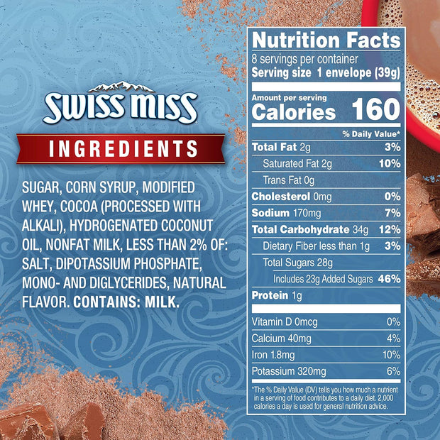 SWISS MISS Milk Chocolate Flavored Hot Cocoa Mix, 38.27 OZ Square Canister
