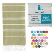 WETCAT Turkish Beach Towel Oversized (38"x71") 100% Turkish Cotton, Made in Turkey - Sand Free, Extra Large, Ultra Soft, Quick Drying, Compact & Lightweight for Travel - Blue