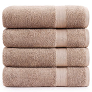 LANE LINEN 100% Cotton Bath Towels Pack of 4 (28"x54") - Ring Spun Mercerized Cotton Bathroom Towel Set - Quick Dry, Soft & Absorbent Large Bath Towels - Holds Well After Multiple Washes - Emerald