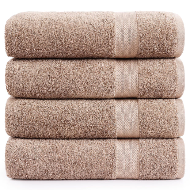 LANE LINEN 100% Cotton Bath Towels Pack of 4 (28"x54") - Ring Spun Mercerized Cotton Bathroom Towel Set - Quick Dry, Soft & Absorbent Large Bath Towels - Holds Well After Multiple Washes - Emerald