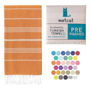 WETCAT Turkish Beach Towel Oversized (38"x71") 100% Turkish Cotton, Made in Turkey - Sand Free, Extra Large, Ultra Soft, Quick Drying, Compact & Lightweight for Travel - Blue
